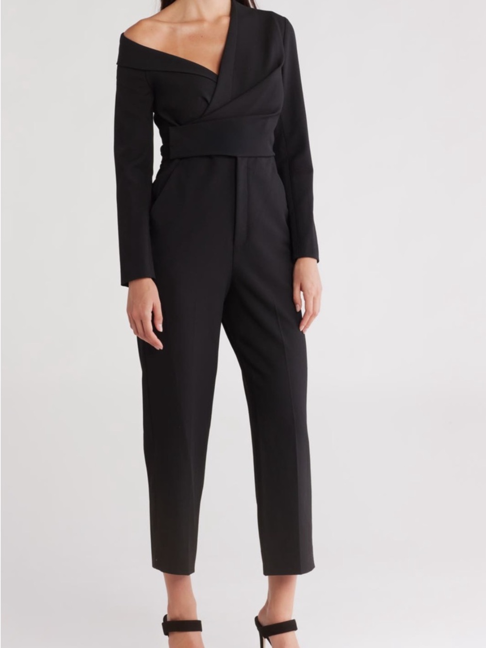 A.L.C. SKYLA Black One-Shoulder Long-Sleeve Jumpsuit - NEW WITH TAGS SIZE 00